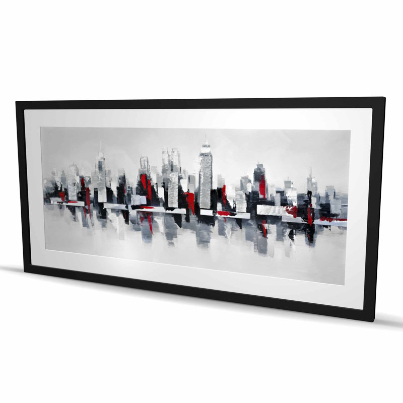 Paysage urbain gris et rouge, Noir