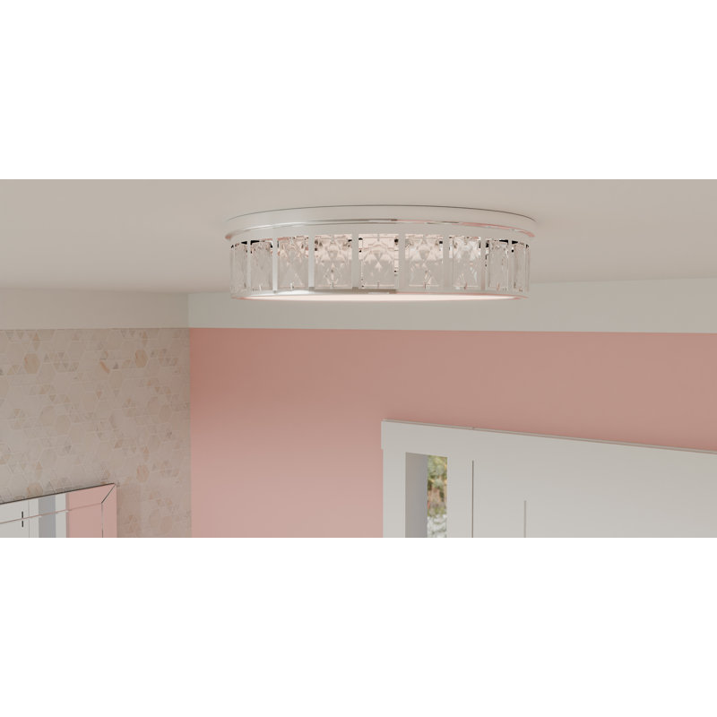 Danyiah Glass LED Flush Mount,  Polished Chrome