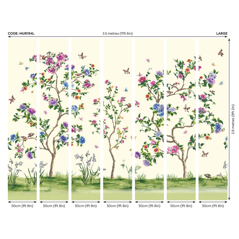 Wolfe Mural, 280cm L x 350cm W, Ivory