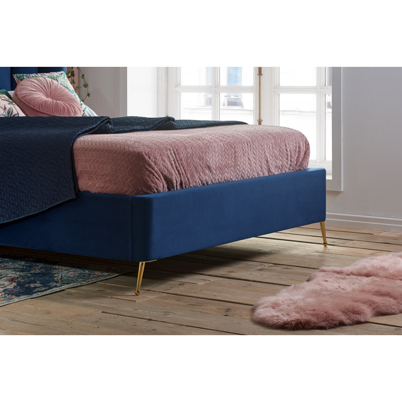 Andrue Upholstered Ottoman, Double (4'6), Blue