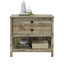 Classeur latéral de bureau brun à finition côtière, bois d'ingénierie, tiroir à extension complète pour diverses catégories de dossiers, dossiers de rangement polyvalents, livres, décor, mécanisme, base, conception compacte, facile