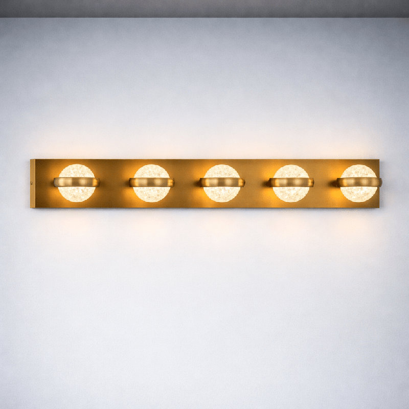 Éclairage pour meuble-lavabo Weston Globe, H 4,7 po x l 31,5 po x P 5,9 po, 5, 4.5, Clear Glass, E26 / moyen (standard)