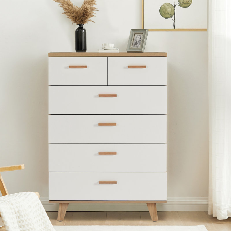 Commode à tiroirs, Brun / Blanc