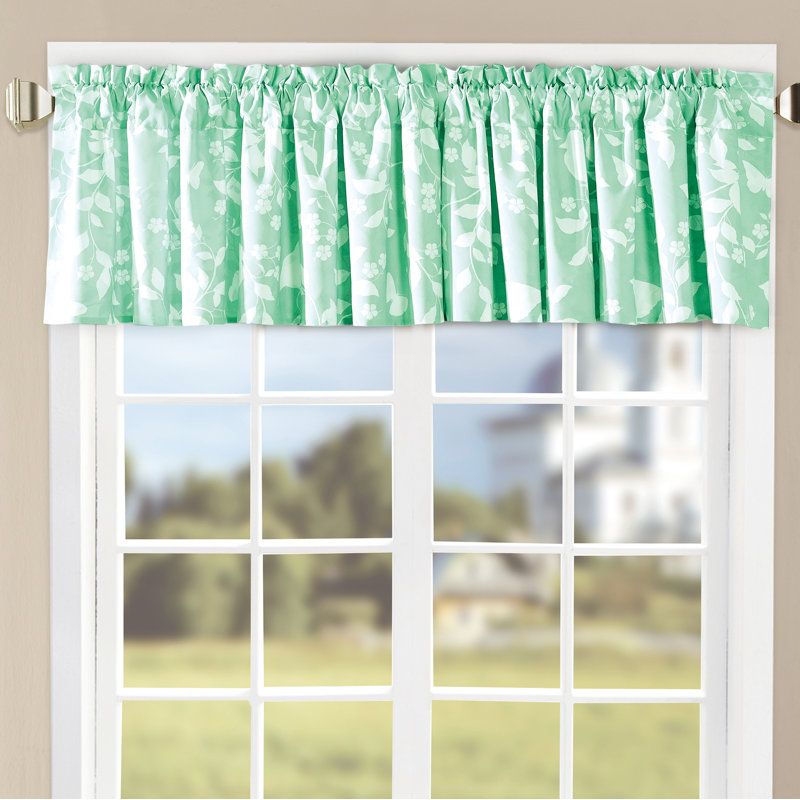 Birdsong Floral Tailored Window Valance, Turquoise