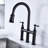 Matte Black Kitchen Faucet With Pull-Down Spray - And Reliable Construction For Long-Term Use Rotating Nozzle 360-Degree Movement Extended Cleaning Reach-1956657870