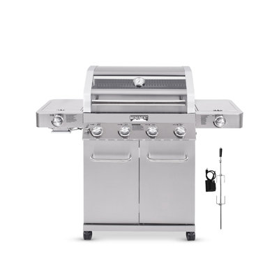 Monument 35633 Clearview Stainless Steel 4+2Burner Liquid Propane Gas Grill with Rotisserie