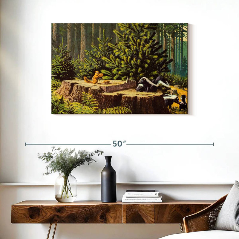 Brampt Chipmunk And Skunks, 24" H x 36" W