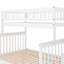 Lit simple superposé au dessus d'un lit double avec lit gigogne et escalier de rangement blanc - économisez de l'espace exquisément-130429200
