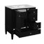 Meuble-lavabo moderne 30 po avec lavabo en céramique - armoire noire 3 tiroirs et article élégant