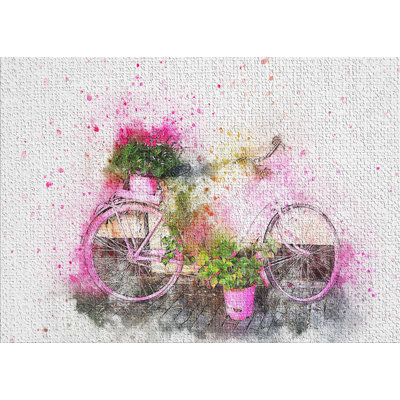 East Urban Home Bicycle Pink Area Rug