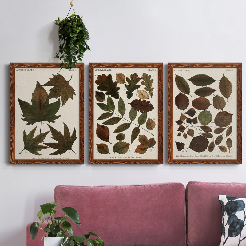Feuilles d'automne IV - ensemble de 3 reproductions d'art sur toile, Érable, H 43,5 po x l 31,5 po x P 1 po
