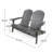 Comfortable Adirondack Chairs Loveseat, Premium Dark Grey Wood, Rustic Style For Home & Garden