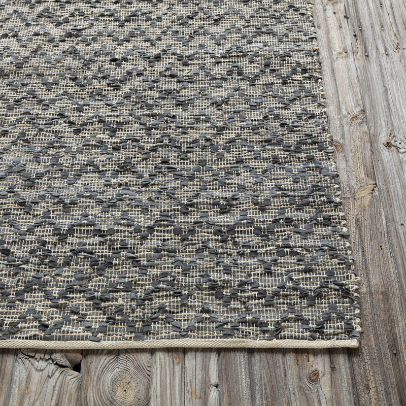Tapis à chevrons gris, 7 pi 9 po X 10 pi 6 po