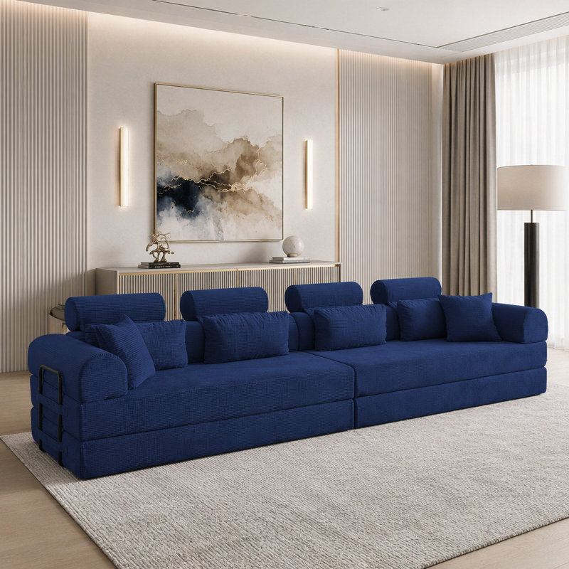 L shape Modular Sectional Sofa, Blue