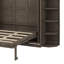Lit escamotable rotatif avec unité murale cachée élégante, deux supports latéraux pratiques à 3 niveaux, bureau fonctionnel, tablettes de rangement très spacieuses, armoire de lit murale élégante-963466796