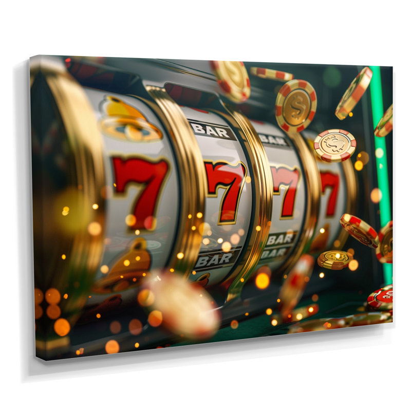 Machine à sous Jackpot Winner II, H 34 po x l 44 po x P 1,5 po, Toile tendue