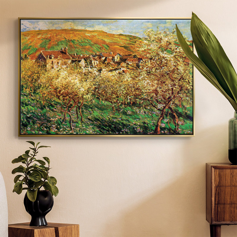 Pommiers en fleurs, H 17 po x l 25 po x P 2 po, Or