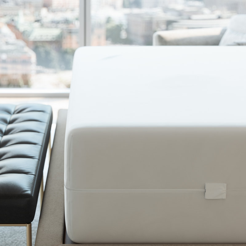 Queen White Polyester Waterproof Zippered Mattress Protector