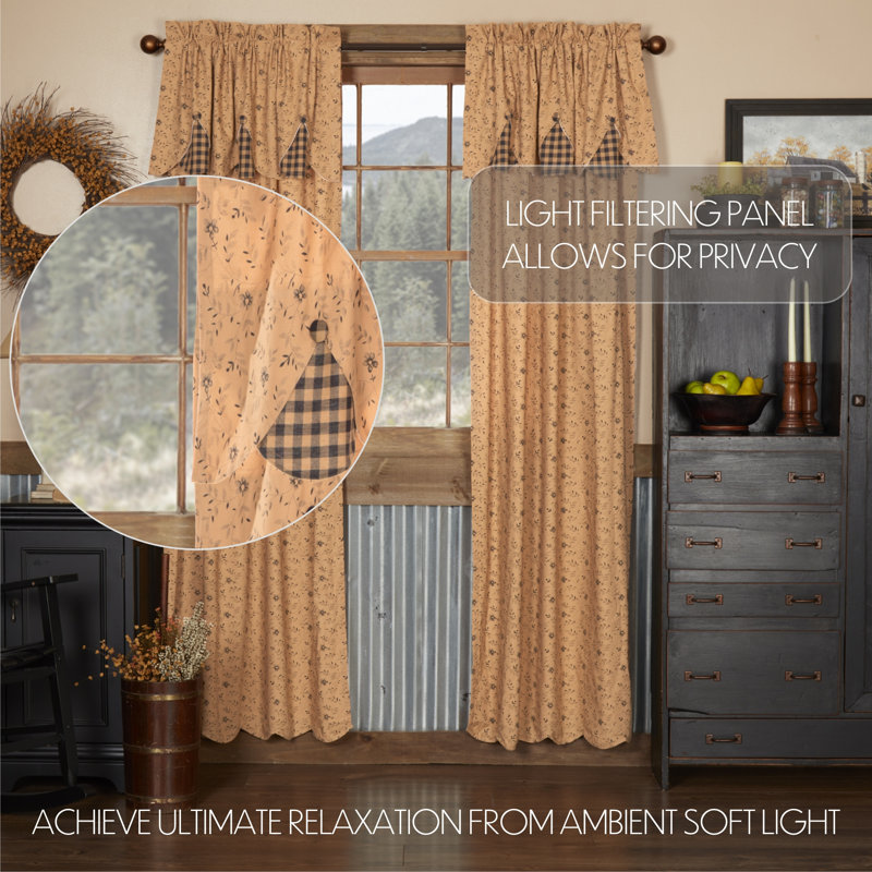 Caudell 100% Cotton Semi Sheer Curtain Pair, 40" W x 84" L