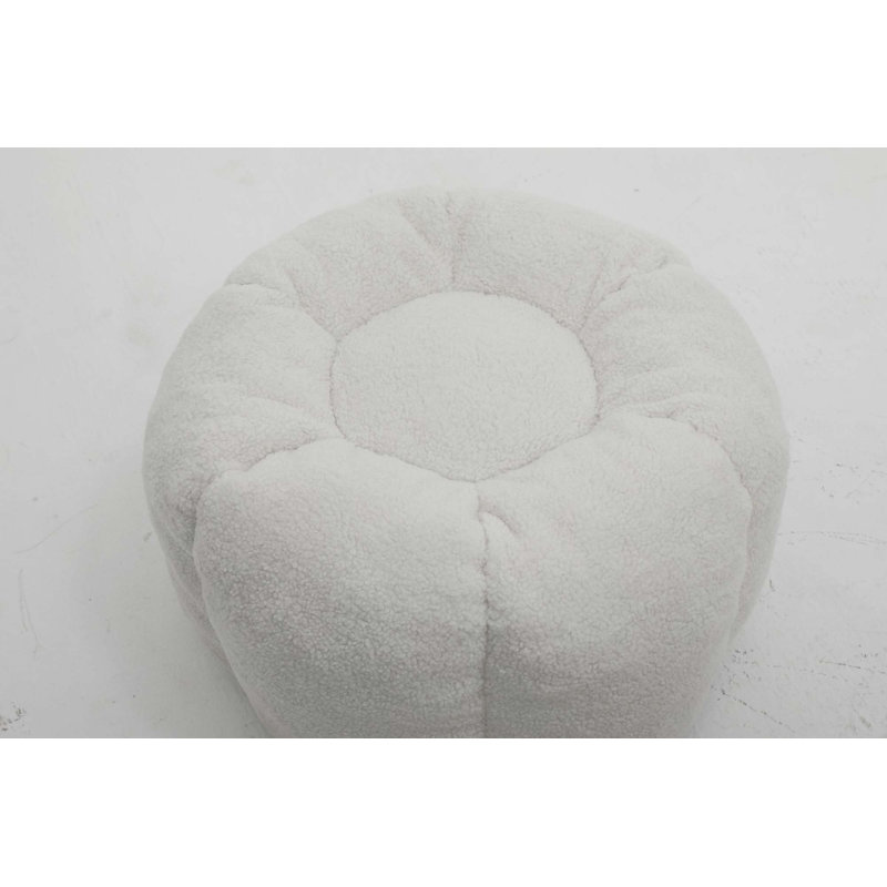 Fauteuil à billes Comfy, Blanc (avec repose-pieds)