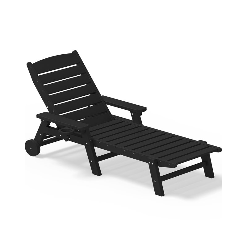 Grzedzinska Reclining Outdoor Lounge Adirondack Chair, Black