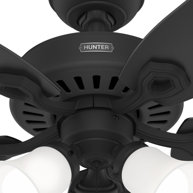 Builder 52" 5-Blade Energy Star® Standard Ceiling Fan With Lights And Pull Chain, Black