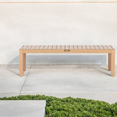 Tables de patio robustes, bois d'acacia de 47 pouces, teck clair moderne pour la maison