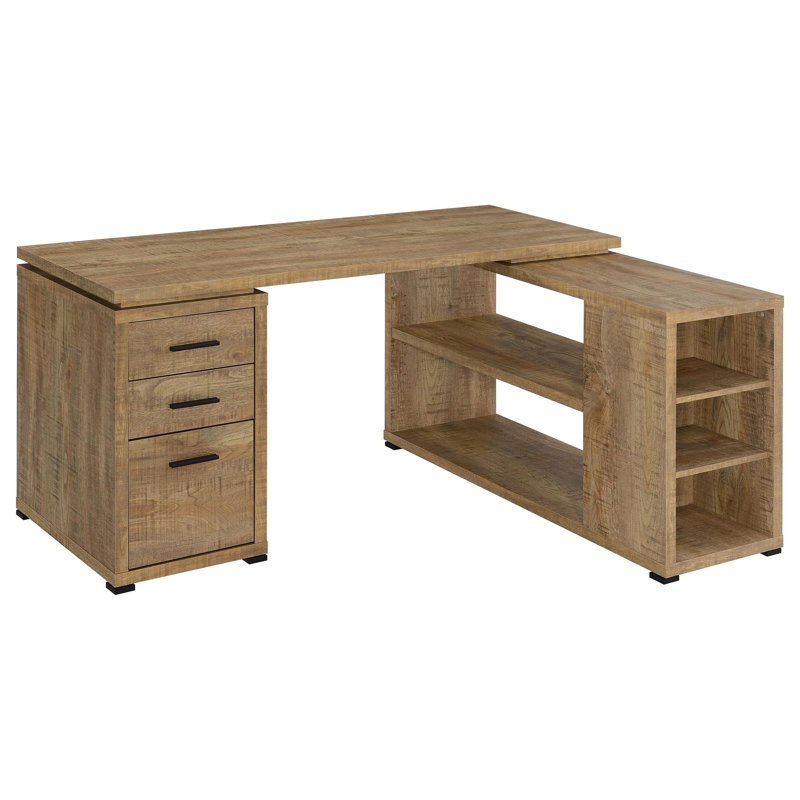 Bureau d'ordinateur à 3 tiroirs Caelum Mango 60 po, L 60 po x l 47,25 po x H 29,5 po, 1 pièce, bureau d'ordinateur - couleur mangue