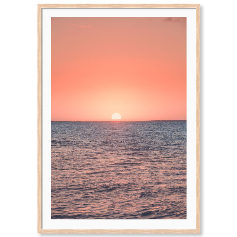 Holbox Sunset Print by Carly Tabak, Natural Wood, 26" W x 36" H