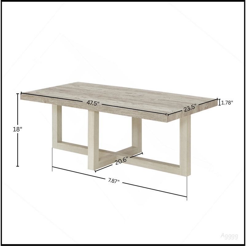 Table basse Luno, gris vieilli et beige, Multi
