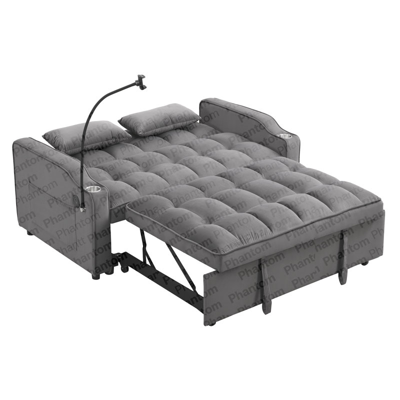 Canapé-lit avec couchette gris foncé