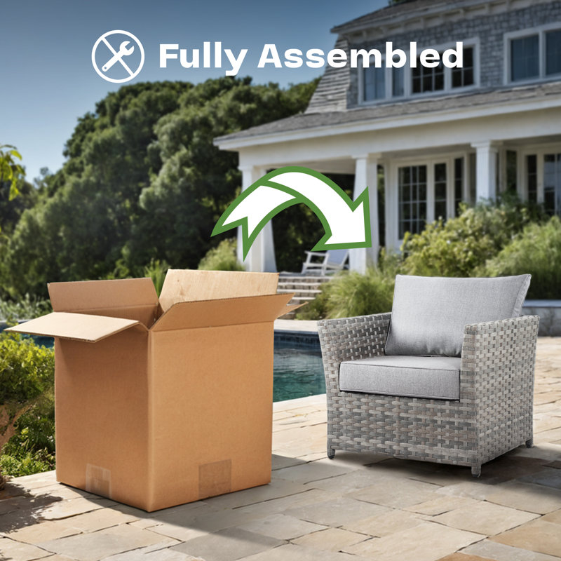Belby Premium All-Weather Wicker 10 - Person Modular Patio Conversation Set with Cushions, Gray