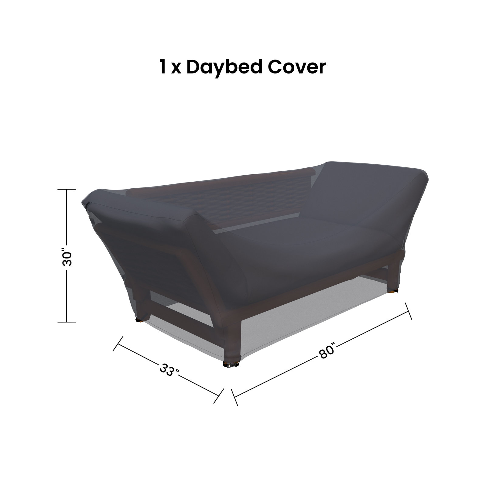 79" Outdoor Teak Daybed Cover