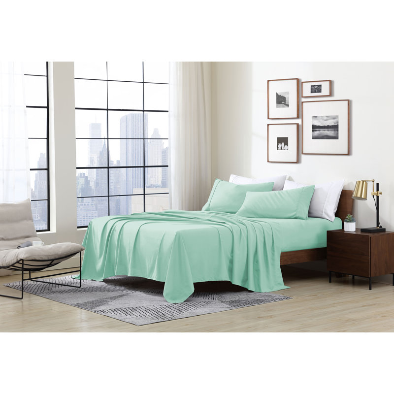 Ensemble de draps ultra doux Swift Home Essentials, microfibre, poches profondes jusqu’à 14 po, infroissable et facile d’entretien, pêche douce
