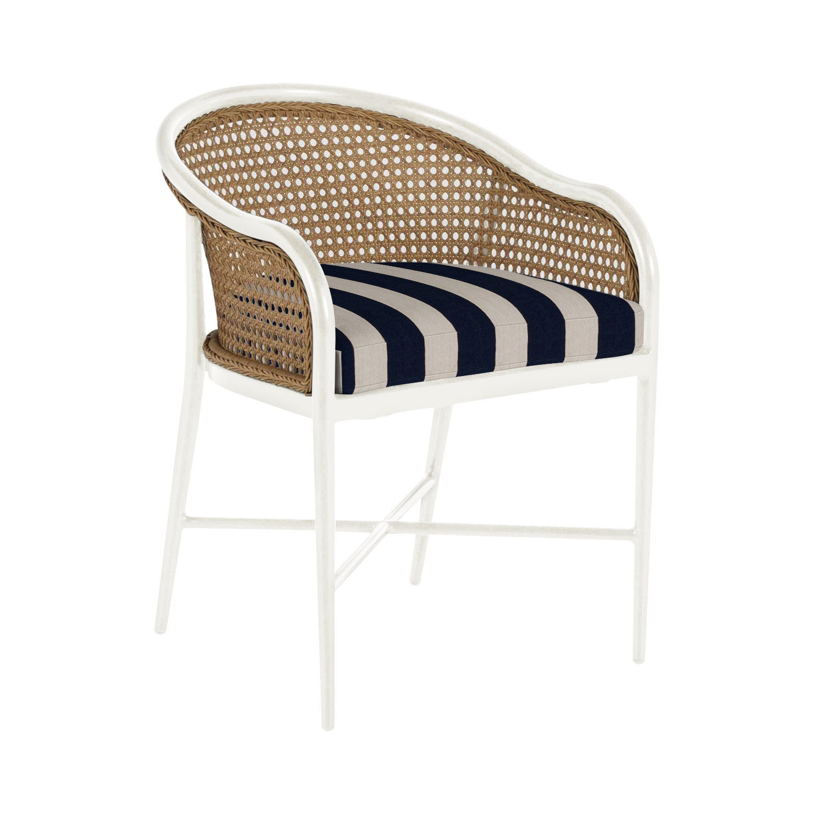 Havana Cane N-Dura Resin Wicker Outdoor Arm Chair, No Welt, Chalk/Natural Cane, Perigold Play Sage