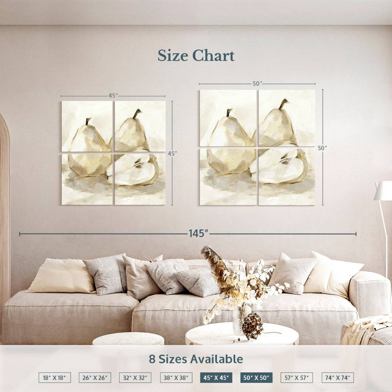 Yarlin White Pear Study I, 50" H x 50" W