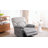 Modern Corduroy Power Glider Recliner,  Swivel Rocker Recliner With Heated Massage and Charging Ports, Brown -2093171773
