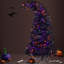 6FT Artificial Fir Bent Top X-Mas Halloween Christmas Tree With 1,080 Lush Branch Tips & 300 LED Lights