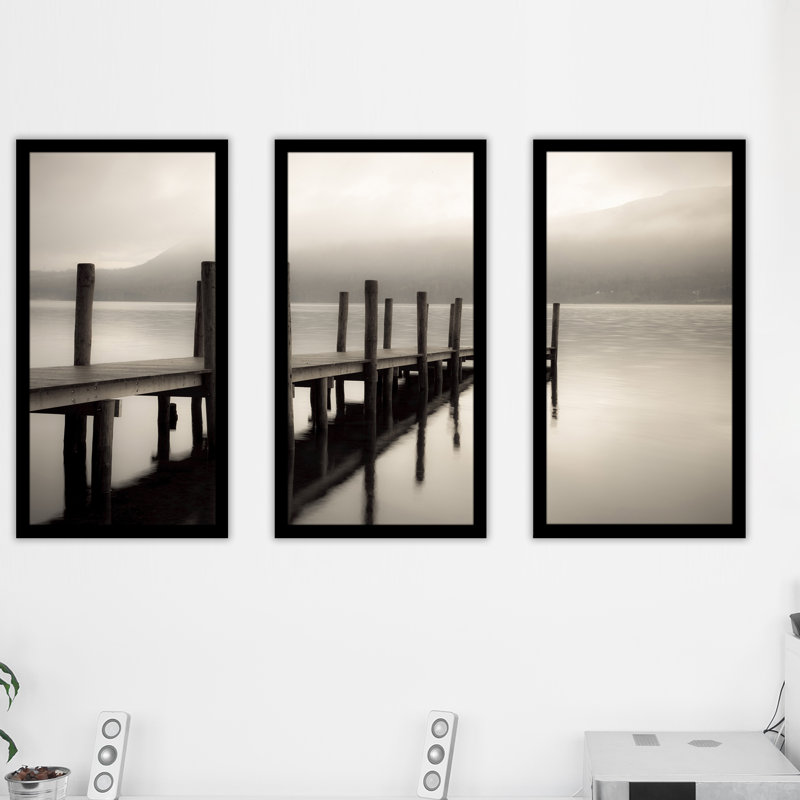 « dockside 1 », ensemble de 3 reproductions de photos encadrées, H 33,5 po x l 52,5 po x P 1 po
