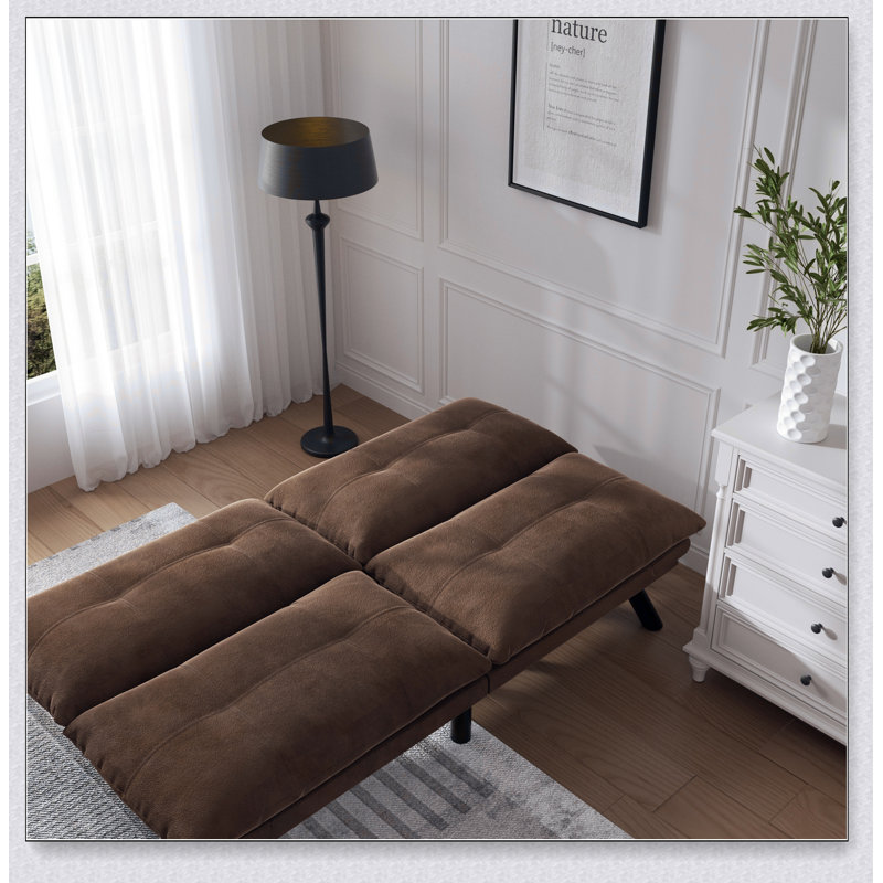 Canapé-lit pliant convertible en microfibre brun