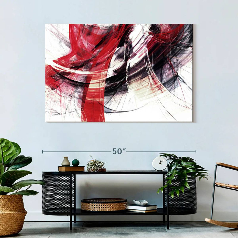 Avery Red Motion Abstract, 32" H x 48" W