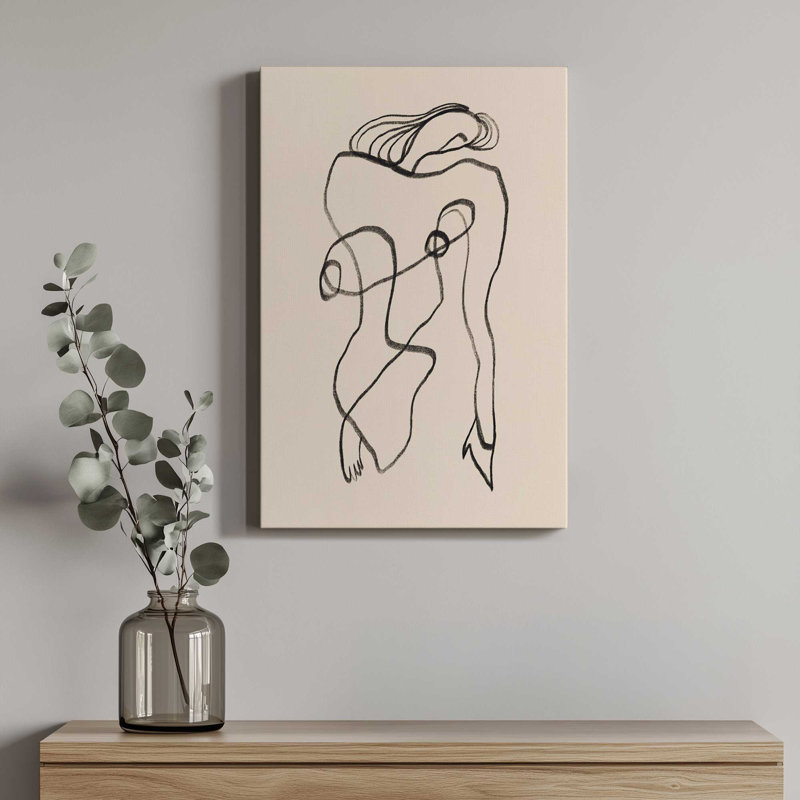 Dessin au trait, surréalisme nu par Garima Dhawan, reproduction d'art sur toile, H 48 po x l 36 po