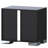 Black Bedside Cabinet With Metal Handles-183729008