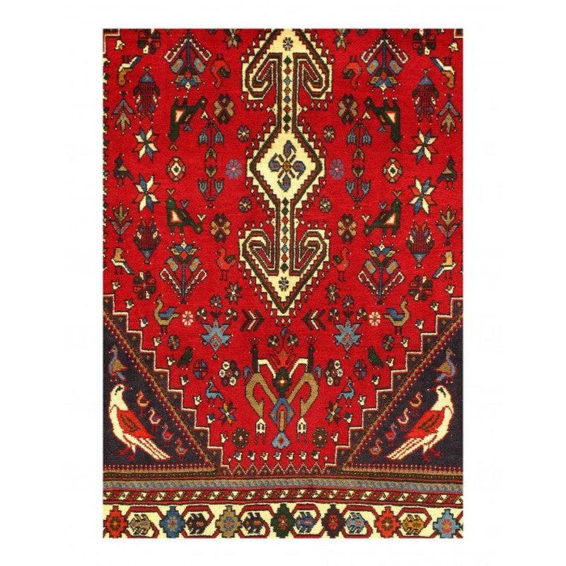 Tapis oriental brun / rouge en laine / coton 3 pi 5 po x 4 pi 11 po Meraiah