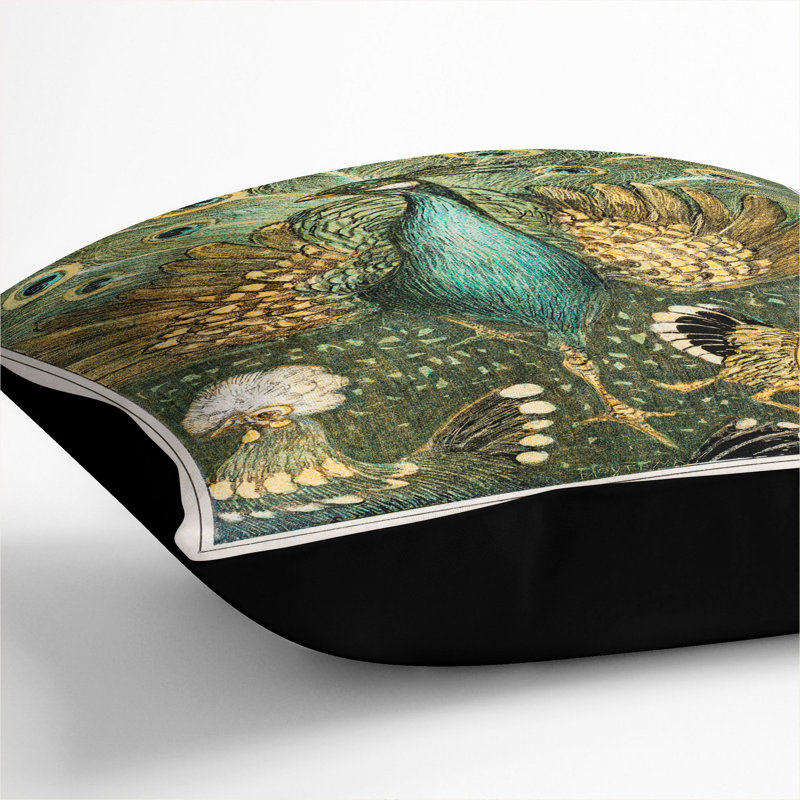 Square Cushion, Black, 55cm H x 55cm W x 20cm D