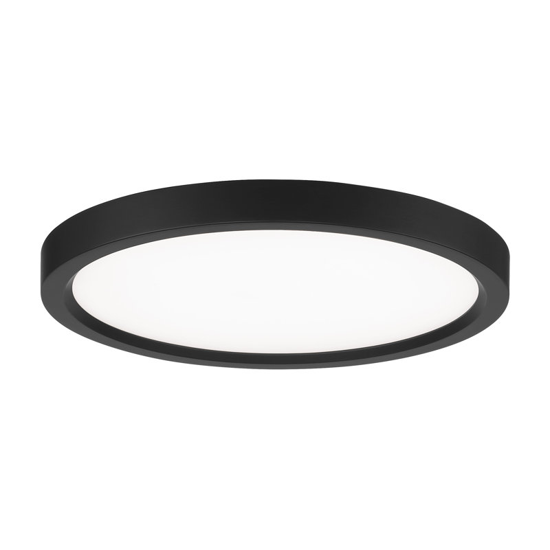 Corian Acrylic LED Flush Mount, 1" H x 11" W x 11" D, Coal