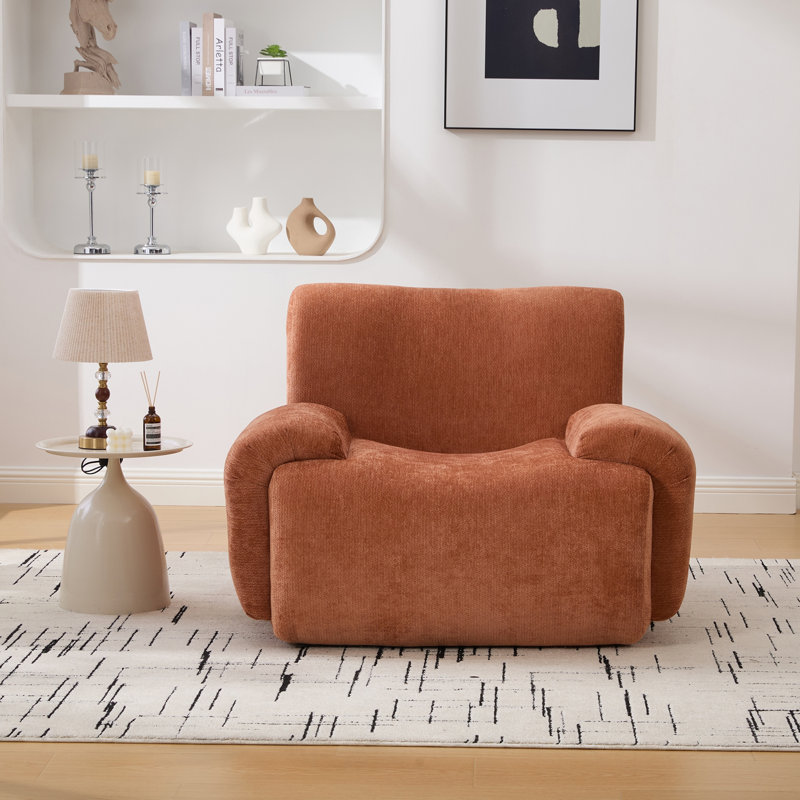 Fauteuil d'appoint surdimensionné moderne de 42 po de largeur, Orange