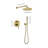 Shower System, Wall Mounted Shower Faucet Set For Bathroom With High Pressure 10" Stainless Steel Rain Shower Head Handheld Shower Set, 2 Way Pressure Balance Shower Valve Kit, Brushed Gold