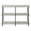 Table d'appoint moderne en gris et noir, complétant le salon, la chambre à coucher contemporaine 3 avec des pieds en métal noir