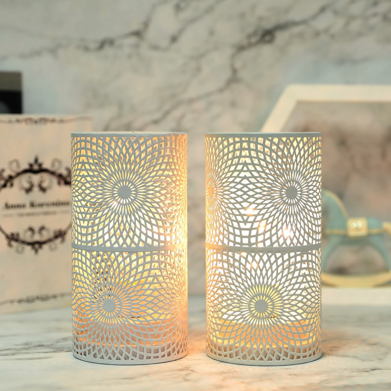 Mercer41 2 Set of 24Cm White Table Metal Cordless Accent Light